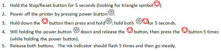 canon mp240 printer disable ink level indicator