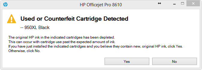 Image result for If You Click "Yes", Then Hp Has The Right To Stop You From Printing.
